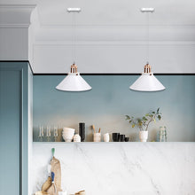 Load image into Gallery viewer, Battery Operated Pendant Light with Adjustable Iron Cable 8.7&quot; Cone Shade