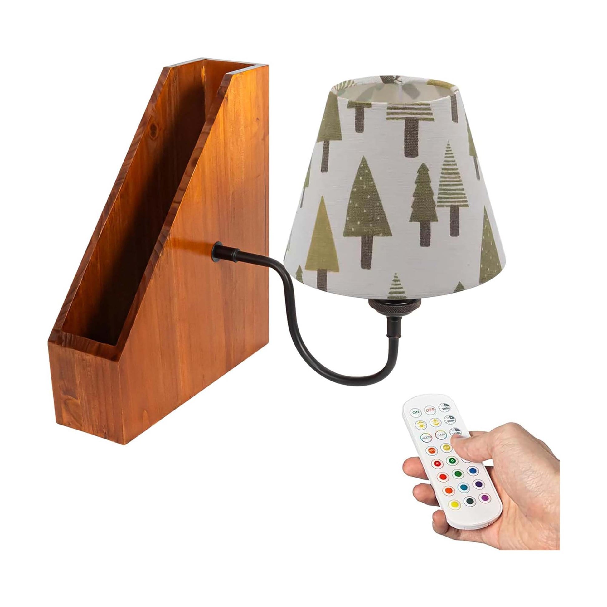 Kiven Cordless Bookshelf Lamp, Rechargeable Bookcase Lighting,Farmhouse Decorative Nightstand Storage Box with LED Light, Cordless Table Lamp for Bedside Bookshelf Cabinet DZ0031-SDS
