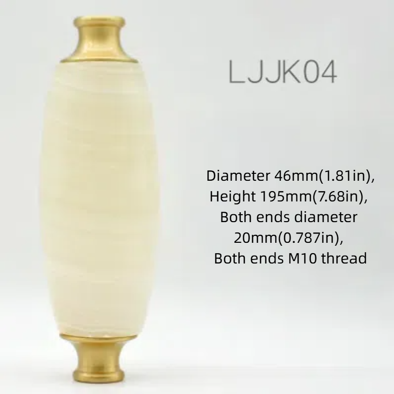 Table Lamp Column for Bedroom & Desk Decor: European - Style Full - Copper, Alabaster with Tassel, Custom Assembly Part
