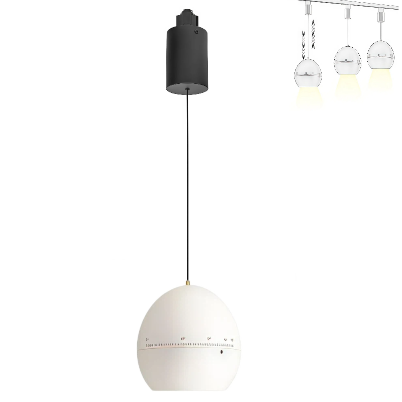 Kiven 7W Zoomable Track Pendant Light H-Type Retractable Lift Droplight with Aluminum Globe Shade Focusable Spotlight Indoor Island Light Adjustable Length Lamp for Decor,Black - 3 Pack
