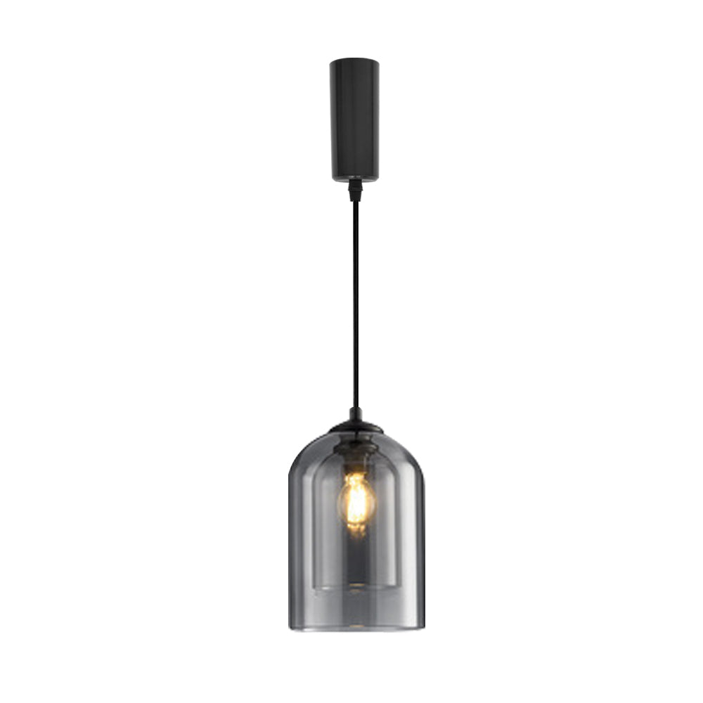 Kiven Track Pendant Lighting Amber H Type Adjustable Height for Kitchen, Dining Room Scandinavian Style Modern Glass (Bulb & Track Rail NOT included)