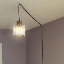 Load image into Gallery viewer, Hanging Light Plug In Outlet Corded Modern Crystal Shade E26 Base Living Lamp