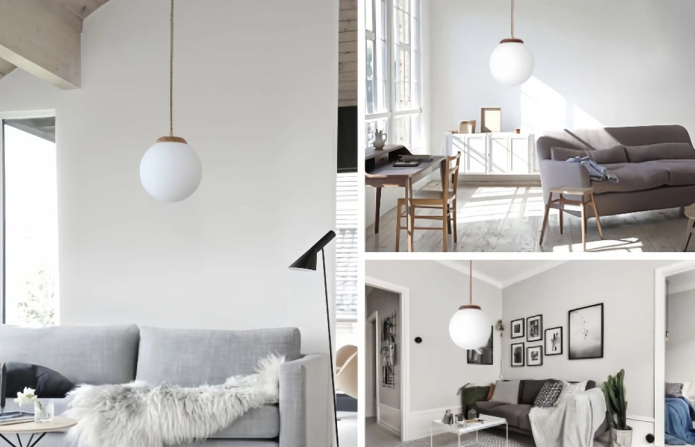 Dimmable H-Type Little Felt Hat Track Pendant lighting Modern Log Glass Globe Shape Living Room Lights Kitchen
