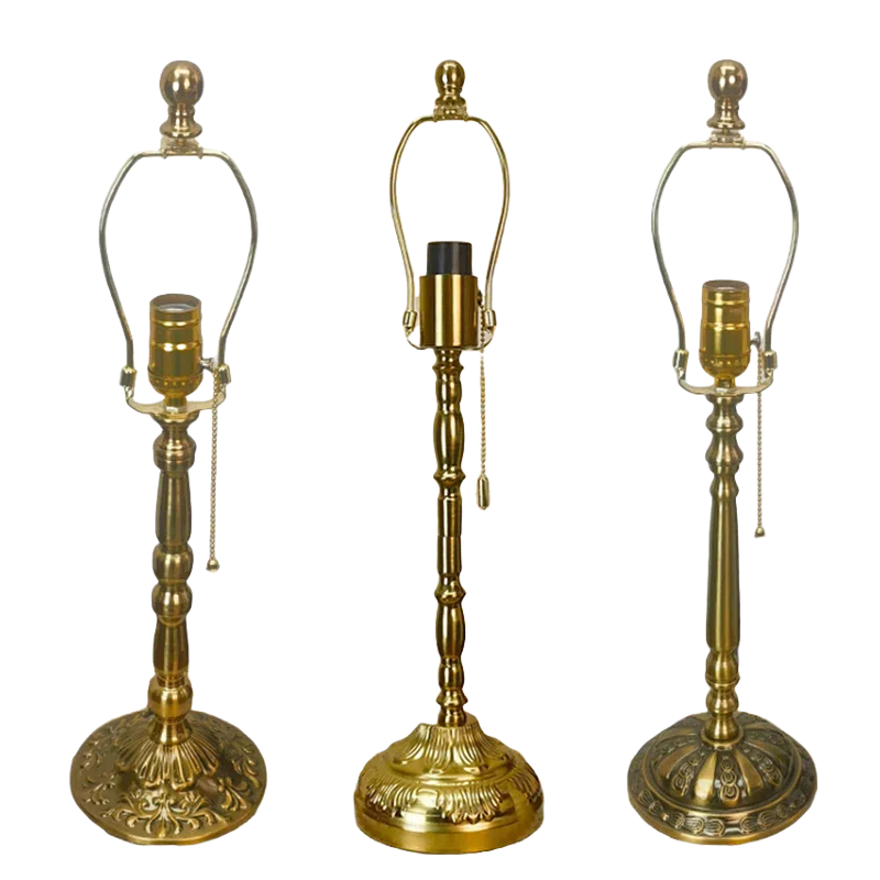 Antique Lamp Body with Pre-installed Power Cord - Single Purchase Lamp Base, American Horn & European Resin Classic Metal Style