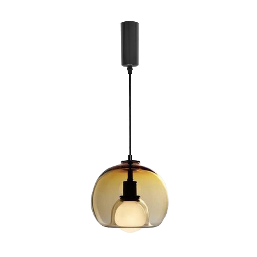 Kiven Track Pendant Lighting Amber H Type Adjustable Height for Kitchen, Dining Room Scandinavian Style Modern Glass (Bulb & Track Rail NOT included)
