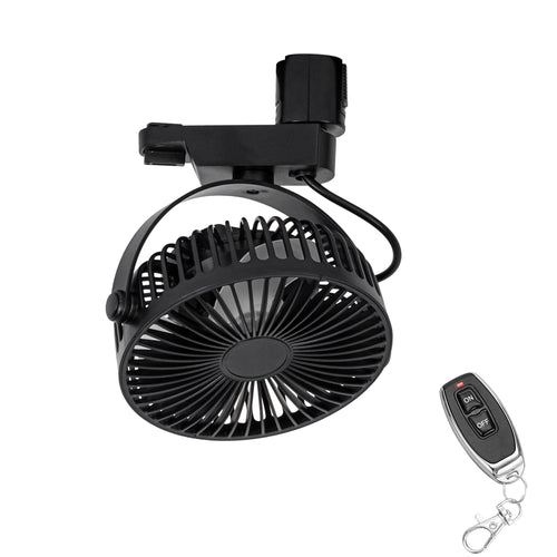 Track Ceiling Black Fan Remote Control Easy To Install Adjustable Angle Simple Design For Air Circulation