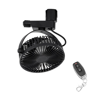 Track Ceiling Black Fan Remote Control Easy To Install Adjustable Angle Simple Design For Air Circulation