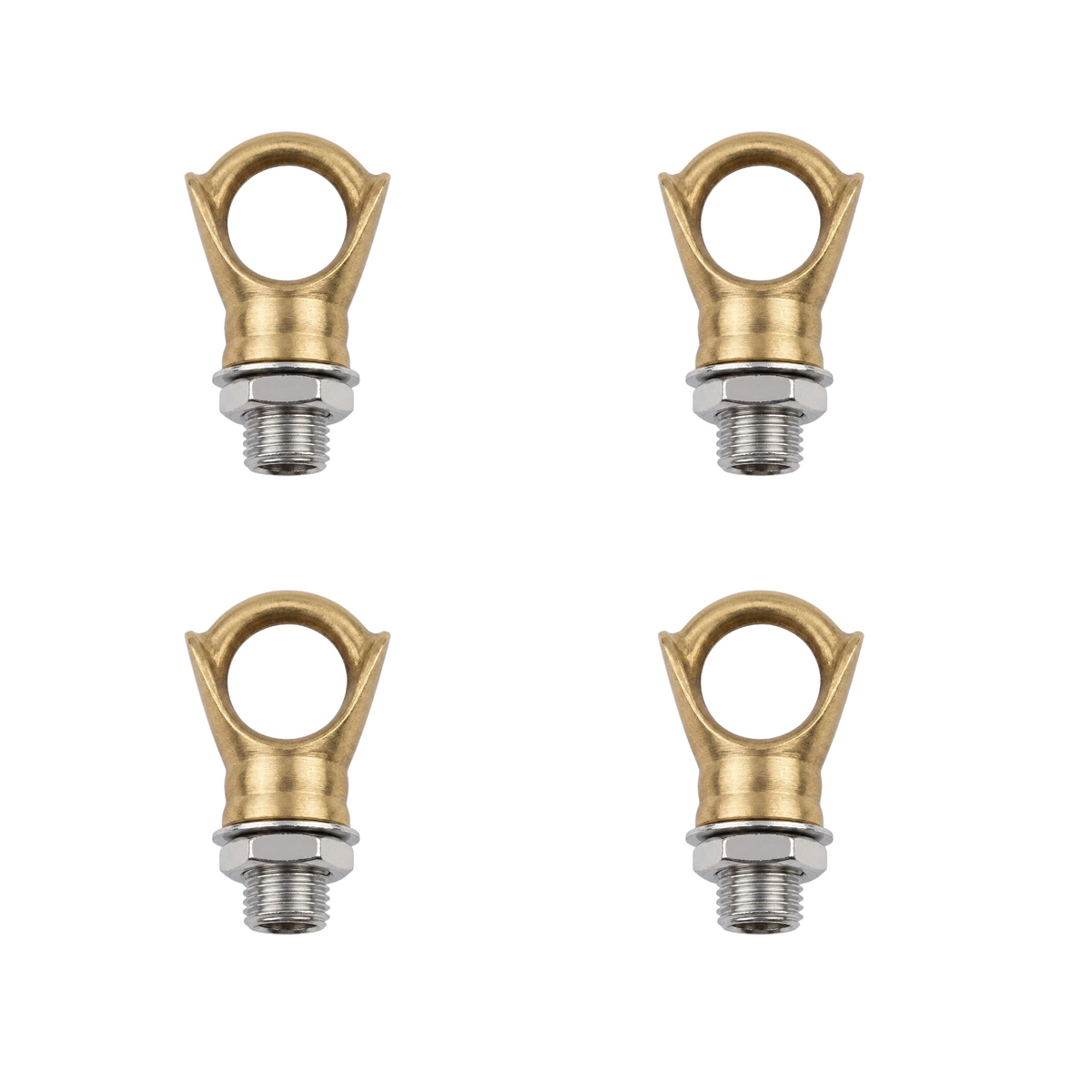 4-Pack Solid Copper Open & Closed Ring Hooks for Heavy-Duty Chandelier & Outdoor Lantern Assembly, Rust-Proof Ceiling Canopy Mount