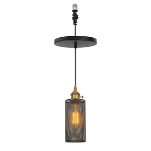 Ceiling Spotlights Remodel Droplight Black Hollow Shade Retro Design Hanging Light Conversion Kit For E26 Ceiling Lamp