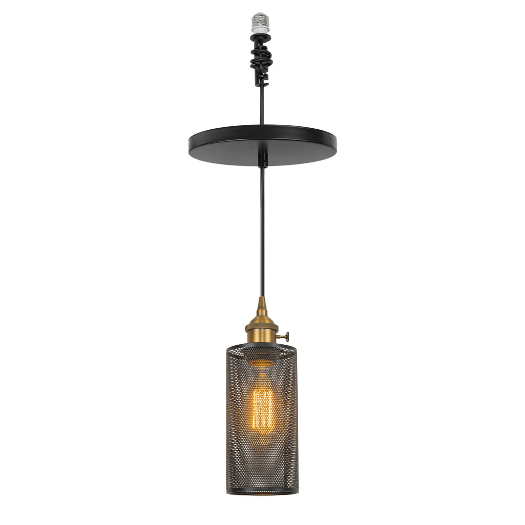 Ceiling Spotlights Remodel Droplight Black Hollow Shade Retro Design Hanging Light Conversion Kit For E26 Ceiling Lamp
