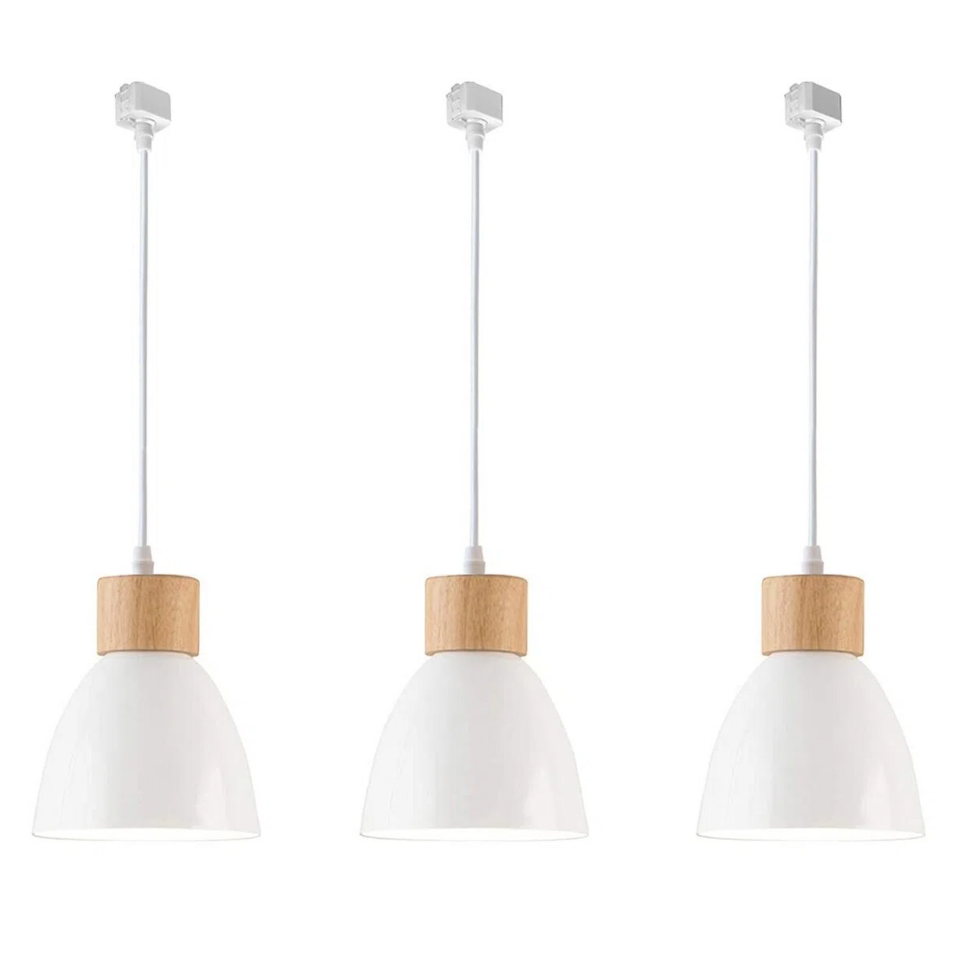 Kiven 3-Lights H-Type Track Pendant Lights, Dimmable Track Mount Pendant Lighting Fixtures White/Blue Macaron Aluminum Shade Adjustable Height