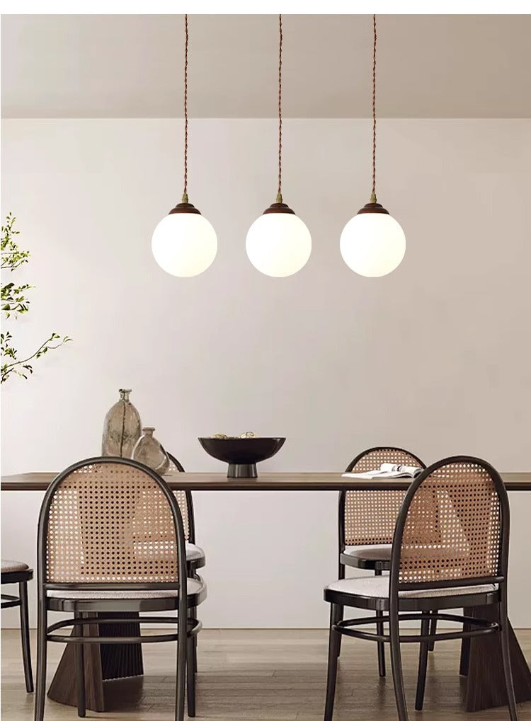 Kiven H-Type Track Lighting Pendants Antique and Meridian Style Dimmable White Frosted Glass Shade Globe Shape E26 Socket Restaurant Kitchen Centerpiece  Customizable(Bulbs Not Included.)