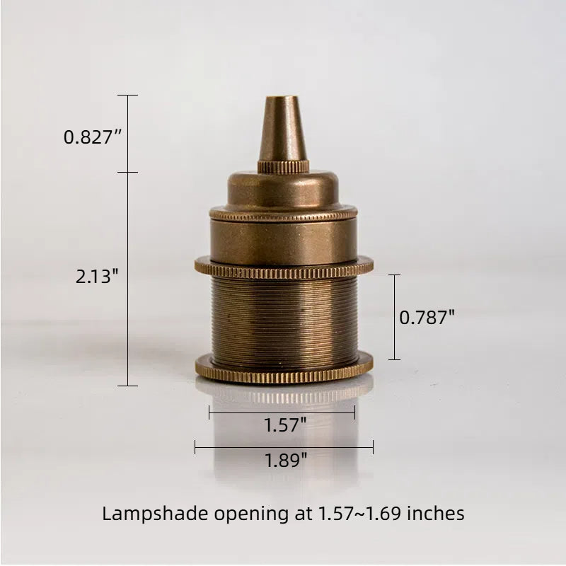 2 Pack E26 lamp holder socket adapter Brass Retro Vintage DIY Lighting Decorative Standard screw-in socket Insert Light Bulb