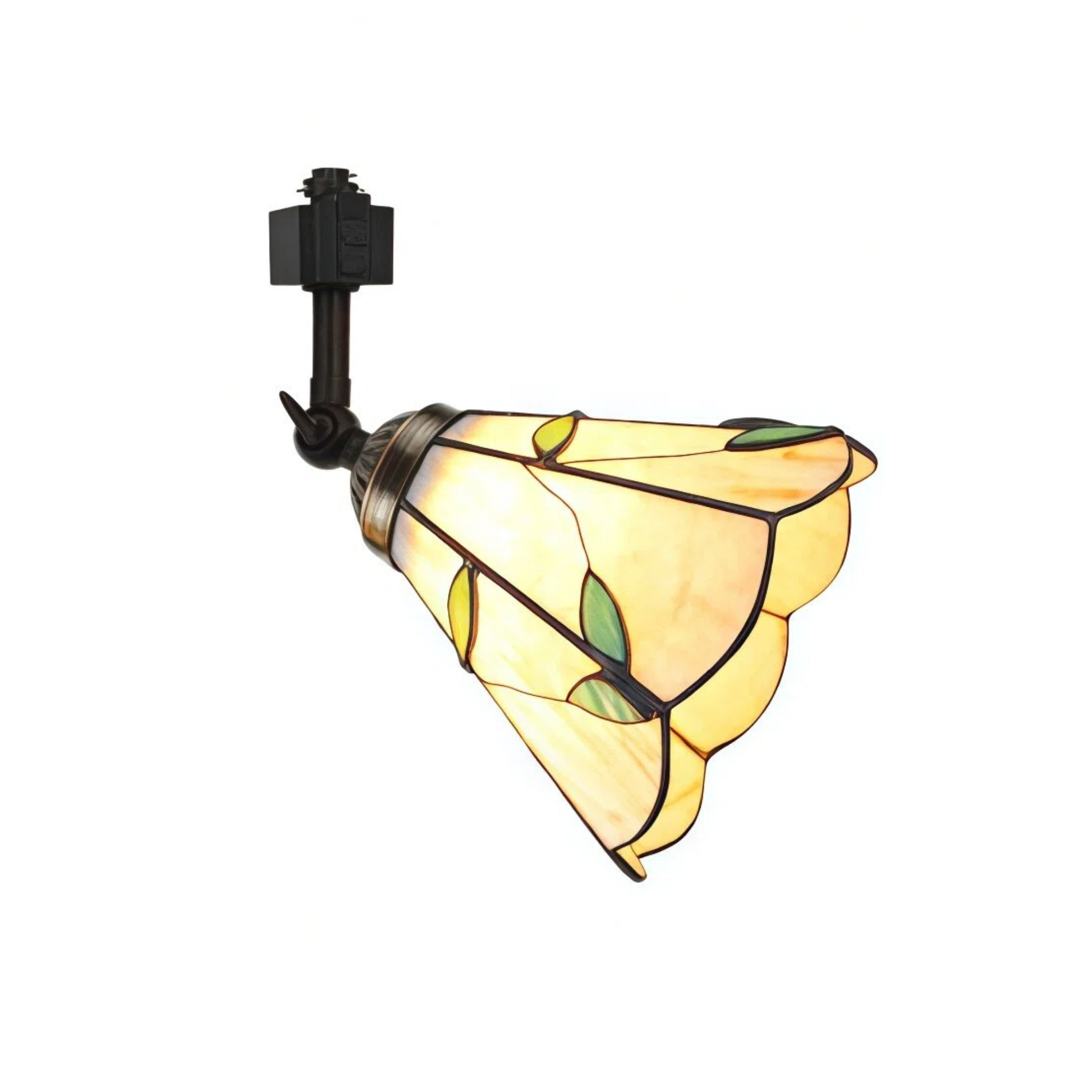 Kiven Dimmable H-Type Track Head Lighting Adjustable Angle Tiffany Ceiling Light Colorful Dragonfly Glass Shade Handmade Track Light Fixture for Gallery Mirror Front(No Track)