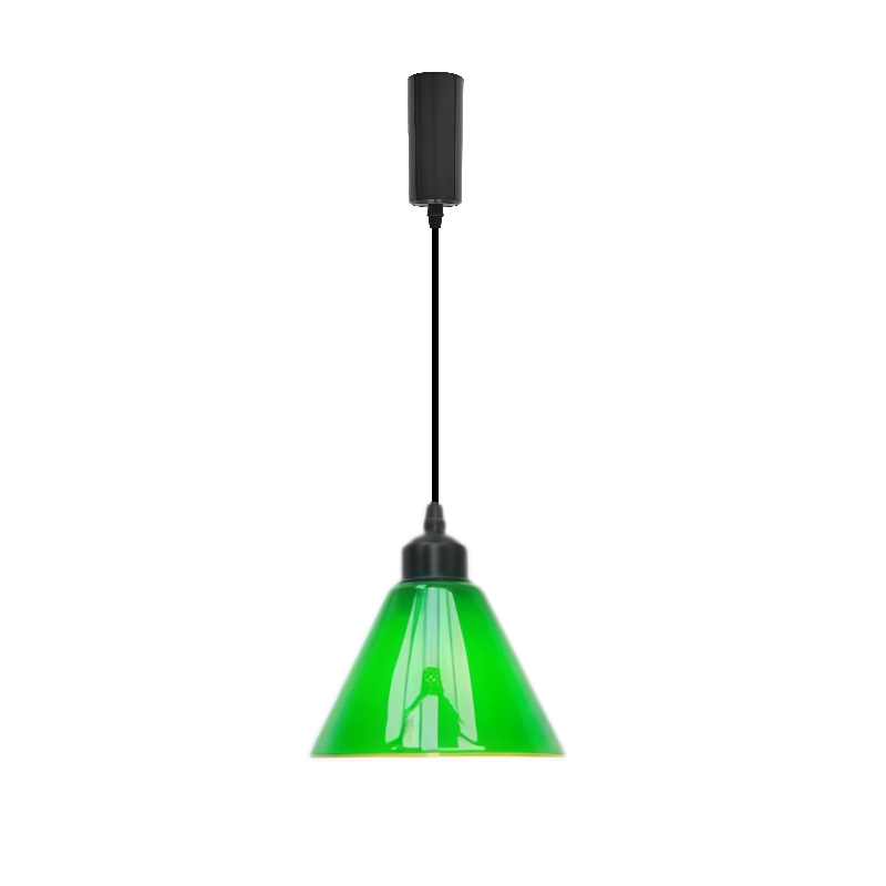 Kiven Retro H Track Pendant Light, Nordic Vintage American Farmhouse Industrial Green Glass Shade, for Cafe Bar Restaurant Hallway Lighting