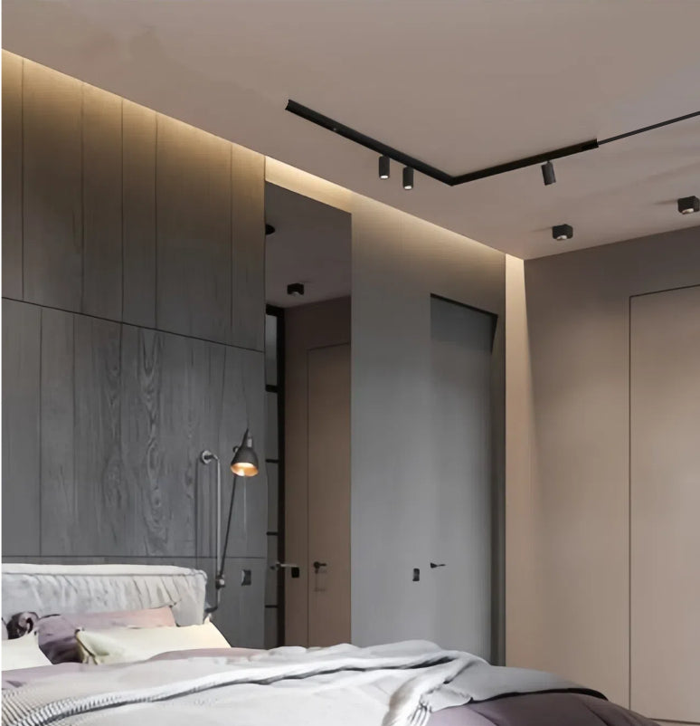 Customizable H Track Lighting Rail Kit Black 15ft Cord Length U-shaped Track with I and L Connectors Suitable for Kitchen Island of Various Shapes