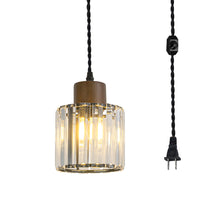 Load image into Gallery viewer, Hanging Light Plug In Outlet Corded Modern Crystal Shade E26 Base Living Lamp