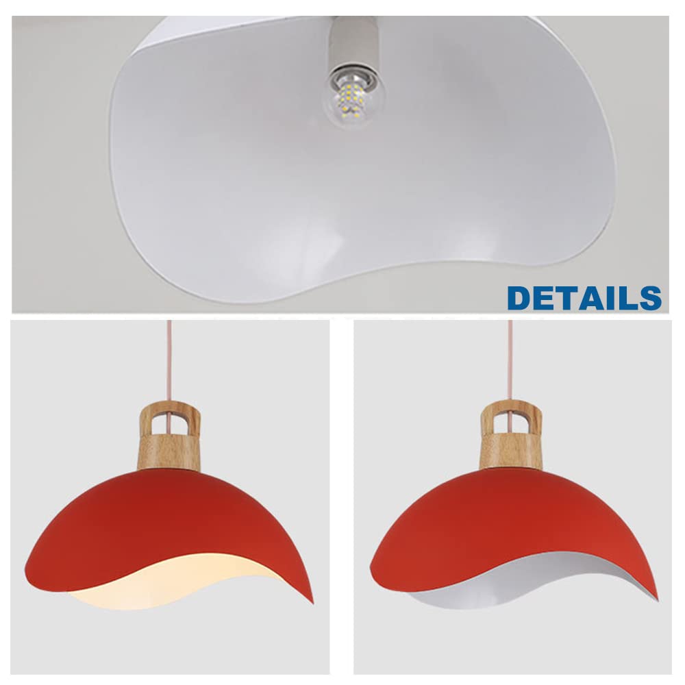 Kiven Pendant Lighting, Modern Pendant Light with Red Iron Shade, for Bedroom Kitchen Home Lighting, 1-Light