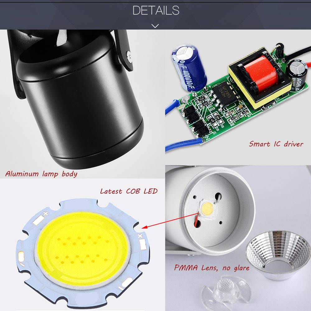 Kiven LED Accent Uplight with Foot Control On Off Switch， Handheld Sized Portable Spot Light, Black