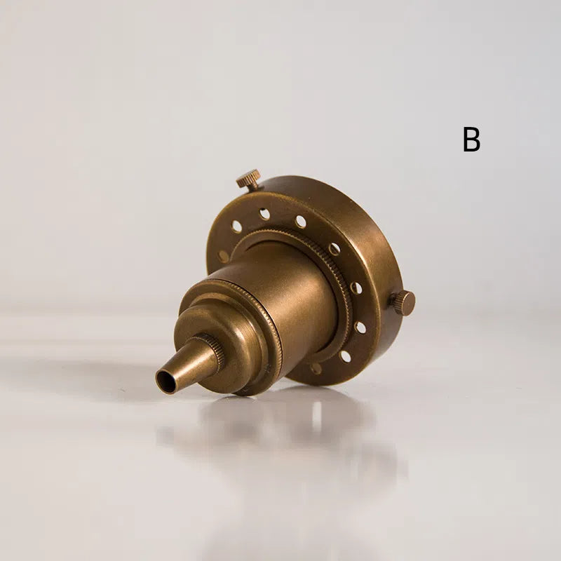 Kiven E26 Brass Lamp Holder Vintage Industrial Light Socket for DIY Lighting Projects Snap Ring Insert Lampshade 2 Pack