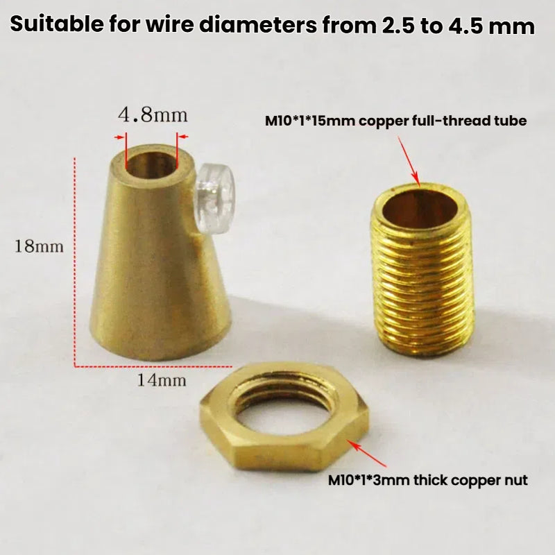 Kiven Wire Locking Device, Pure Copper Clip Wire Lock, 3-7mm Wire Tightening Regulator, Pendant Light Fixture Hanging Wire Fixing