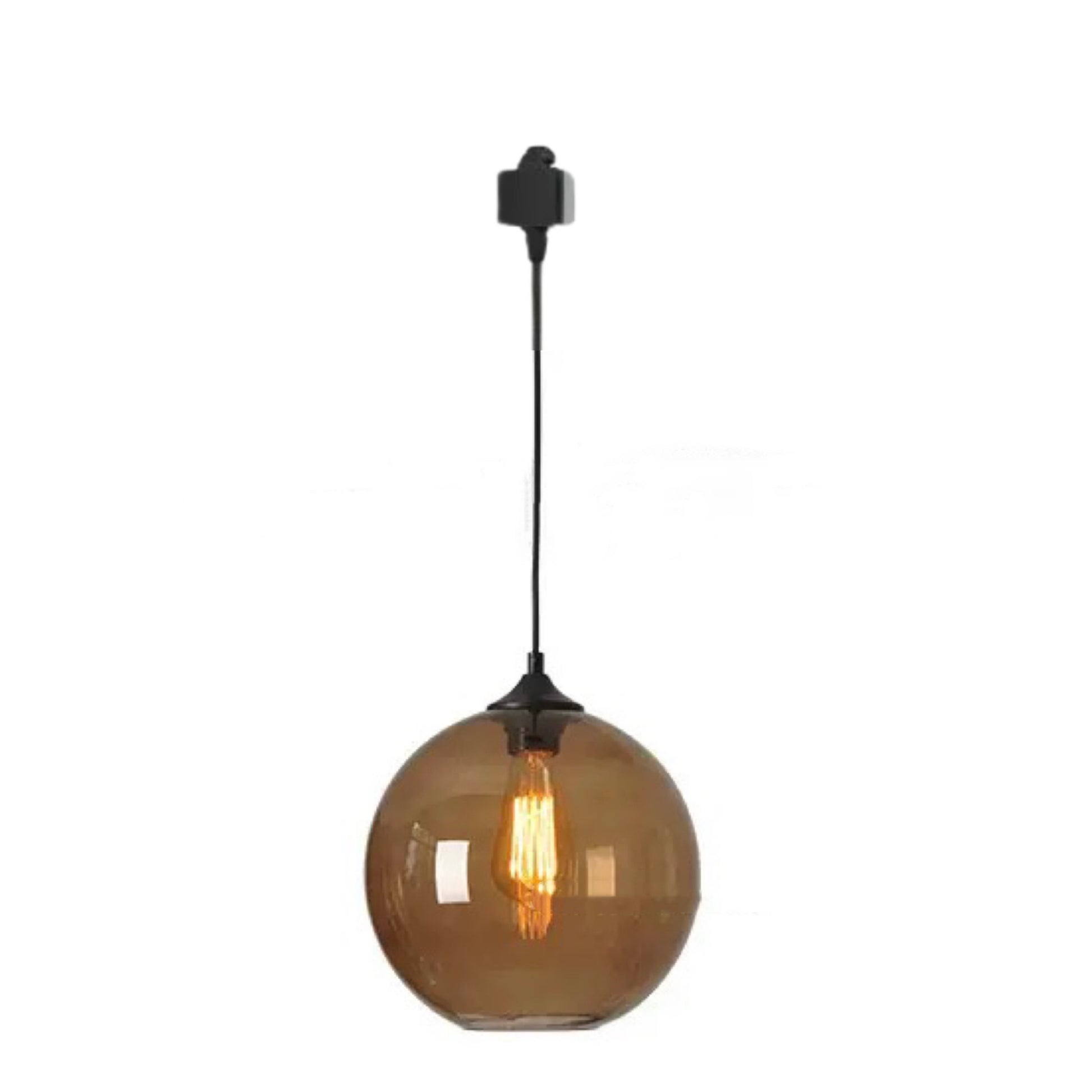 Track Light Pendant Blue/Brown Color Modern E26 H/J Type Track Lighting Pendant with Crystal Globe Glass Shade 1pc
