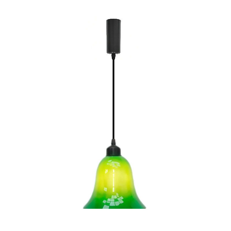 Kiven Retro H Track Pendant Light, Nordic Vintage American Farmhouse Industrial Green Glass Shade, for Cafe Bar Restaurant Hallway Lighting