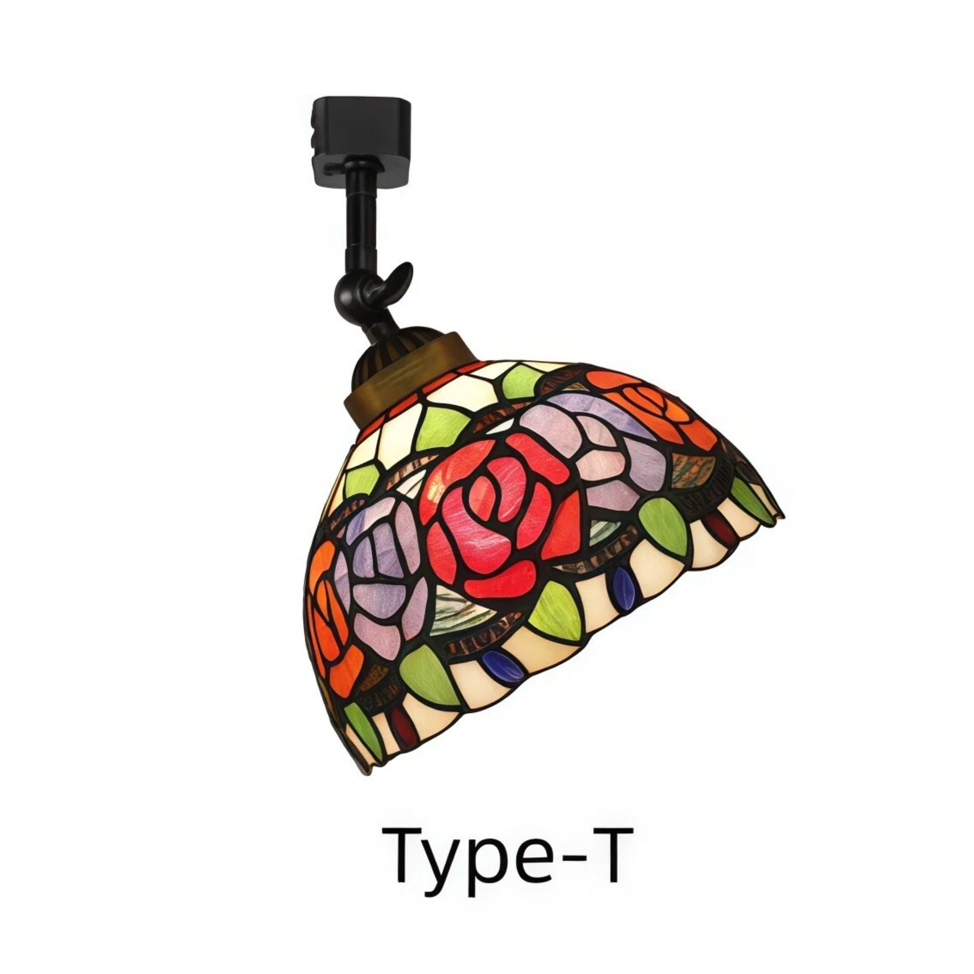 Kiven Dimmable H-Type Track Head Lighting Adjustable Angle Tiffany Ceiling Light Colorful Dragonfly Glass Shade Handmade Track Light Fixture for Gallery Mirror Front(No Track)