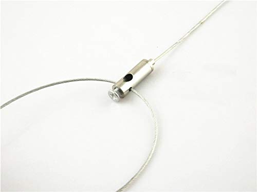Kiven 10Pcs Adjustable Steel Cable Guide Split into Two Wire Locker Rope Fixer Suspension Kit, Pendant Light Adjustable Extendable Trimmed Length Fixing Device,Bright Nickel