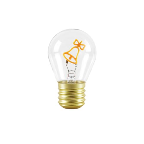 Kiven 1 Pcs USB Type-C Rechargeable LED Night Light Bulb Bell Pattern E40 Base Decorative Mood Lighting, Fun Gift for Home Bedroom Kids' Room