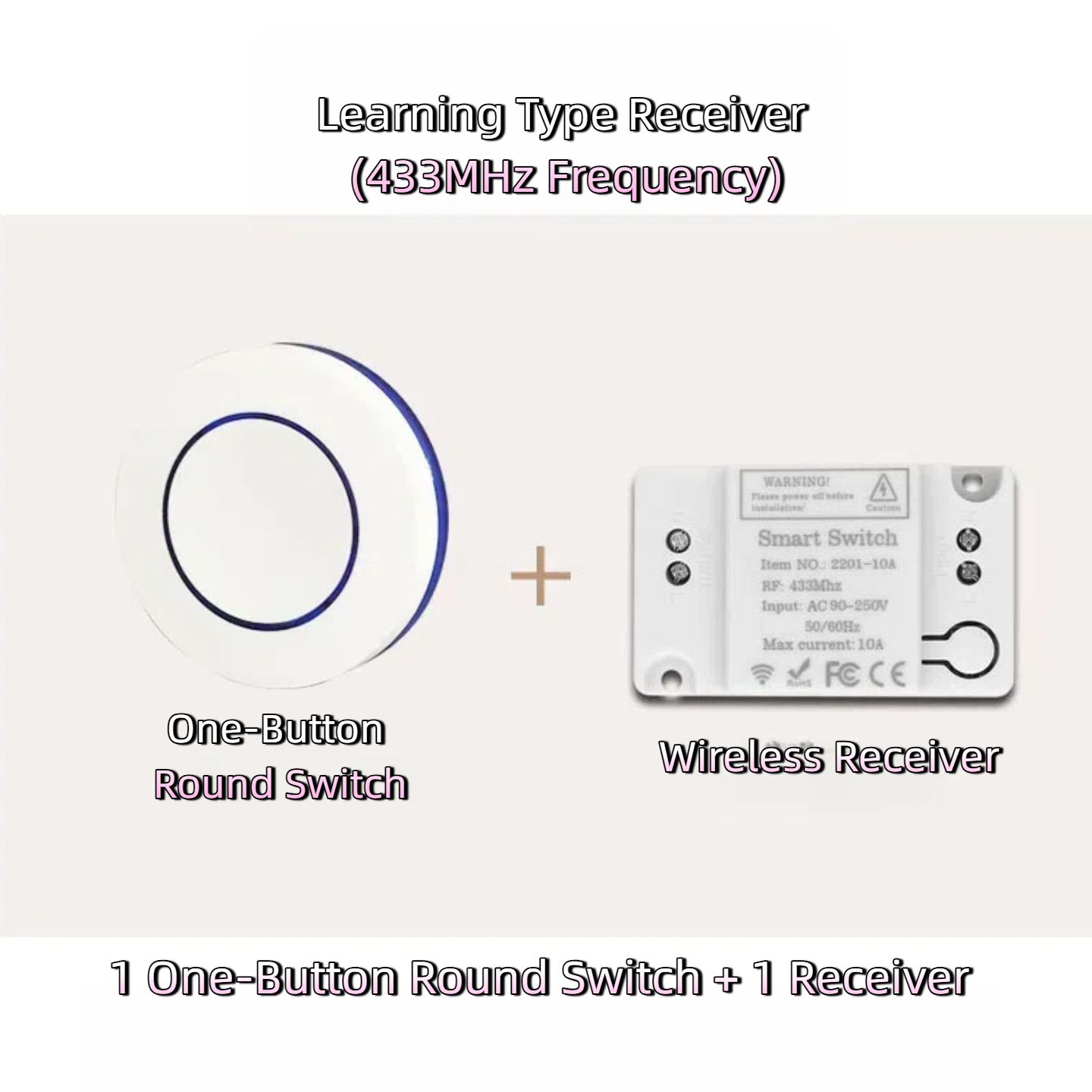 Wireless Smart Switch Kit for DIY Home Lighting Control (for Indoor Use)