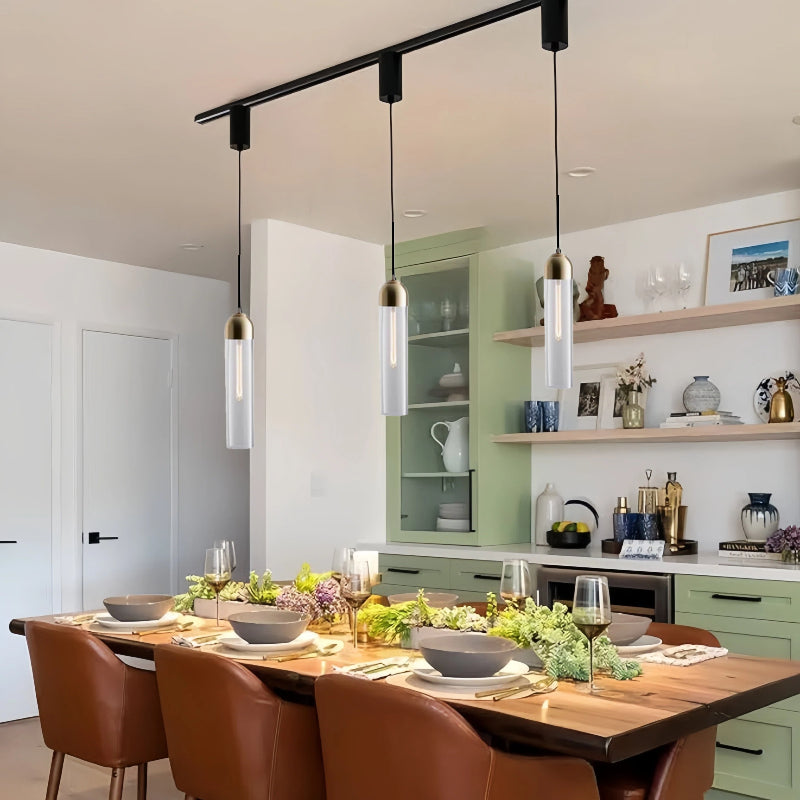 Kiven Nordic - Style Hanging Light: Transparent Glass Beauty for Dining, Bedroom & Commercial Areas