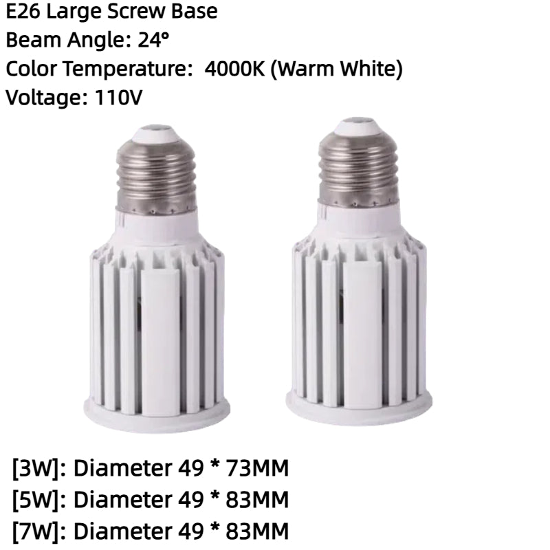 Kiven Honeycomb LED Concentrated Beam Spotlight, E26 Screw Base Anti-Glare High CRI Lamp Cup,  GU10 110V High-Brightness Bulb