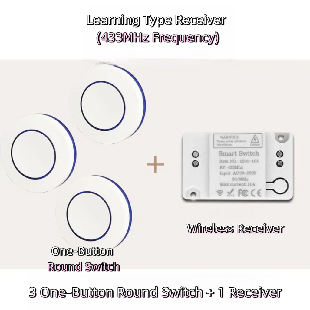 Wireless Smart Switch Kit for DIY Home Lighting Control (for Indoor Use)