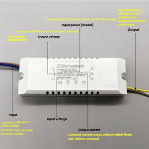 Kiven LED Driver 85-265V AC Constant Current Isolated Power Supply, for Dimmable LED Ceiling Lights, Downlights, Single Color & CCT Tunable White Dimmable LED Lights