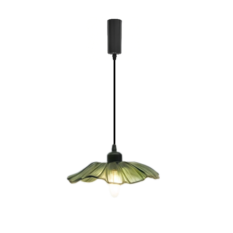 Kiven Retro H Track Pendant Light, Nordic Vintage American Farmhouse Industrial Green Glass Shade, for Cafe Bar Restaurant Hallway Lighting