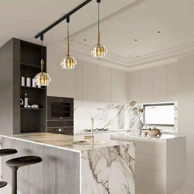 Kiven Nordic Modern Minimalist Single - Head Glass Hanging Light, Luxurious Appeal, Ideal for Dining Venues, Cafes, Bedrooms, Commercial Stores & Bar Spaces