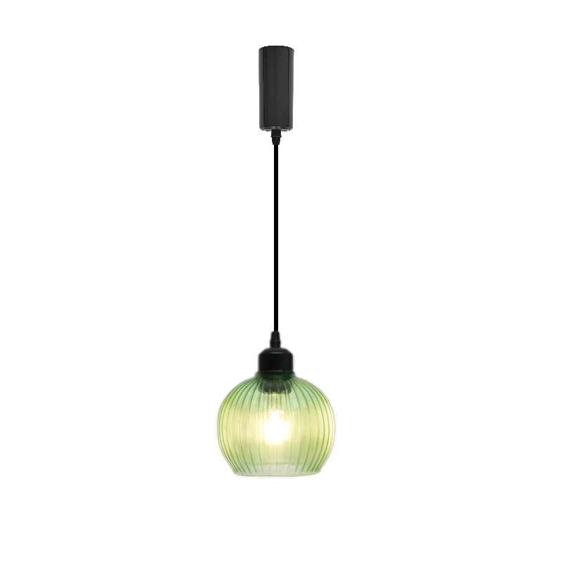 Kiven Retro H Track Pendant Light, Nordic Vintage American Farmhouse Industrial Green Glass Shade, for Cafe Bar Restaurant Hallway Lighting