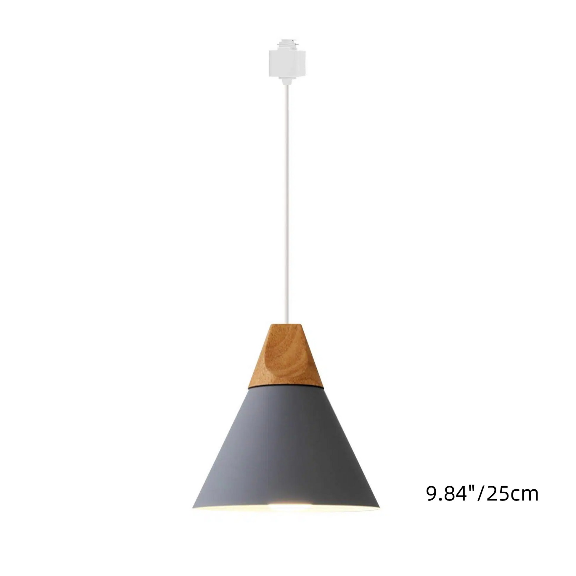 H-Type Track Pendant Lighting White Scandinavian Style Pendant Lights for Kitchen, Dining Room, Bedroom Modern Wood and Aluminum Light(Bulb & Track Rail NOT included)