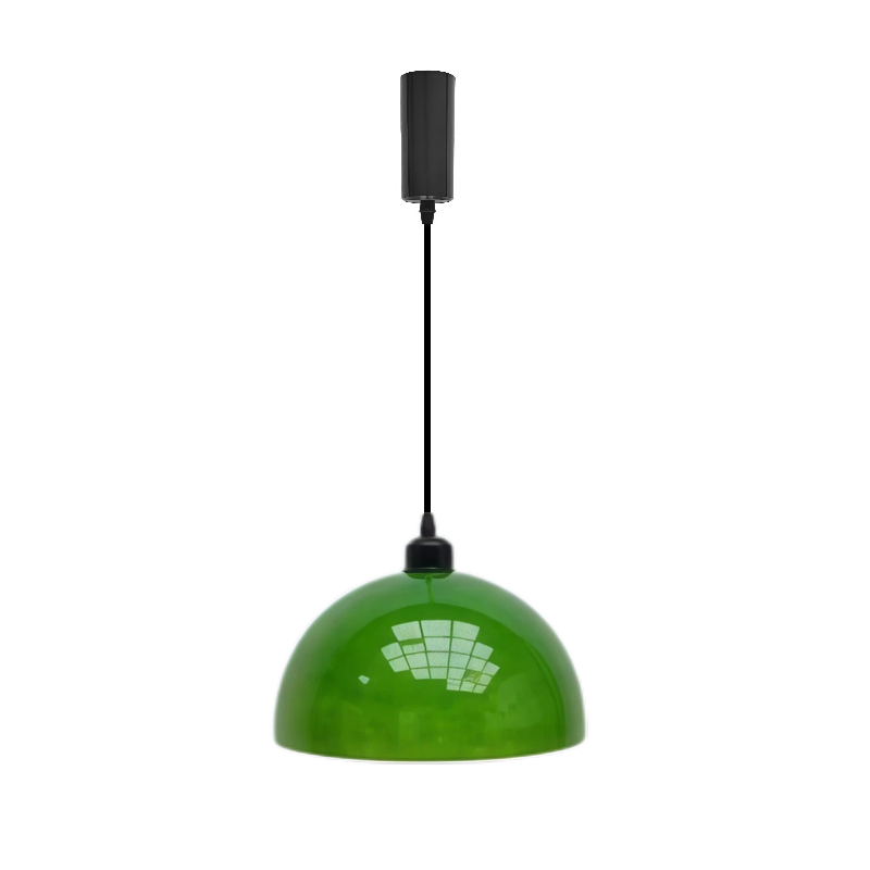 Kiven Retro H Track Pendant Light, Nordic Vintage American Farmhouse Industrial Green Glass Shade, for Cafe Bar Restaurant Hallway Lighting
