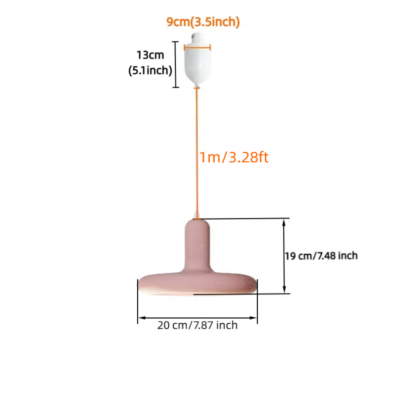 Kiven Nordic Style Simple Creamy Pink H-Type Track Chandelier - Ideal for Bedrooms