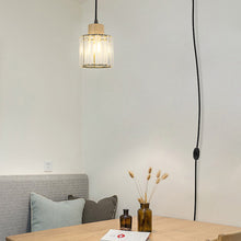 Load image into Gallery viewer, Hanging Light Plug In Outlet Corded Modern Crystal Shade E26 Base Living Lamp