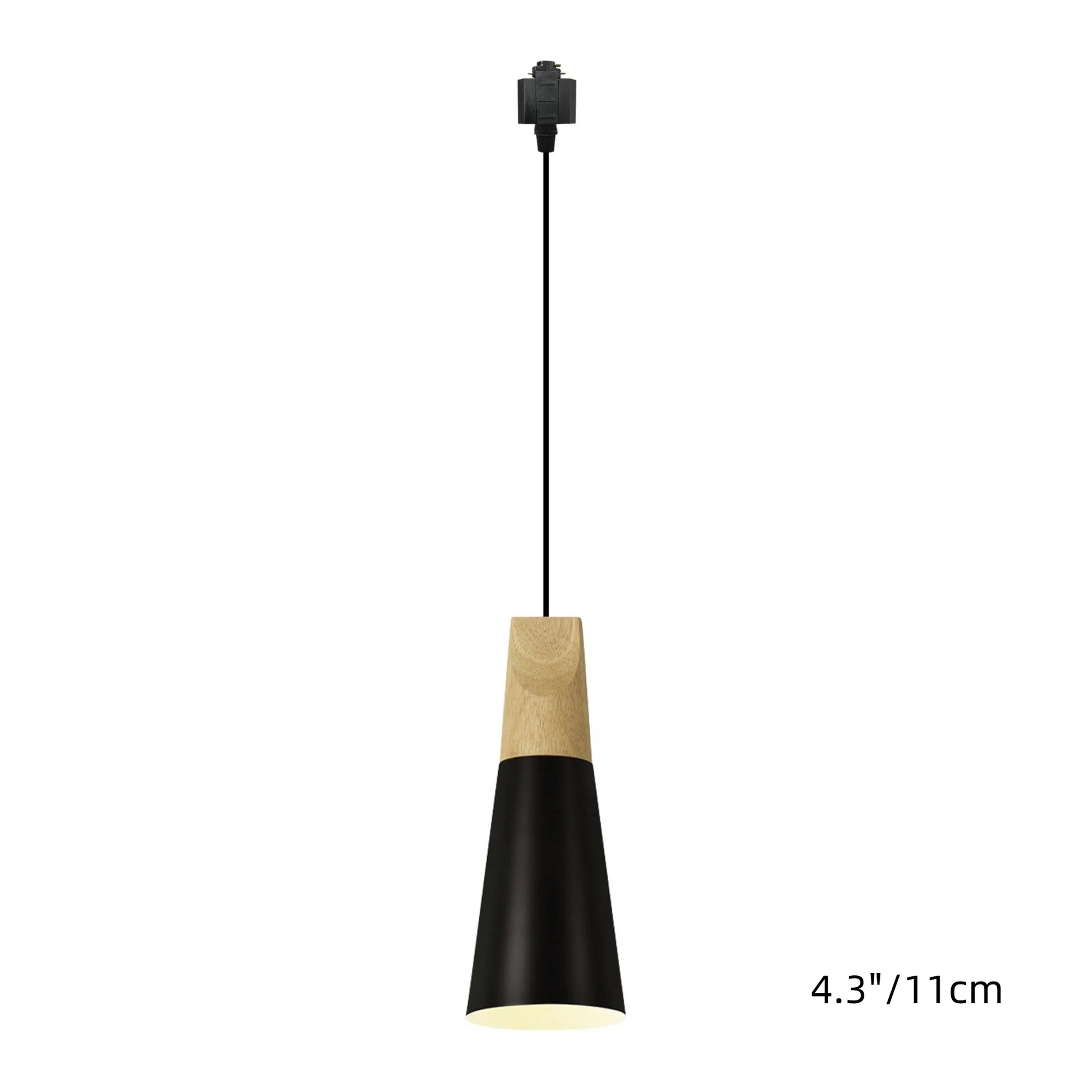 H-Type Track Pendant Lighting White Scandinavian Style Pendant Lights for Kitchen, Dining Room, Bedroom Modern Wood and Aluminum Light(Bulb & Track Rail NOT included)