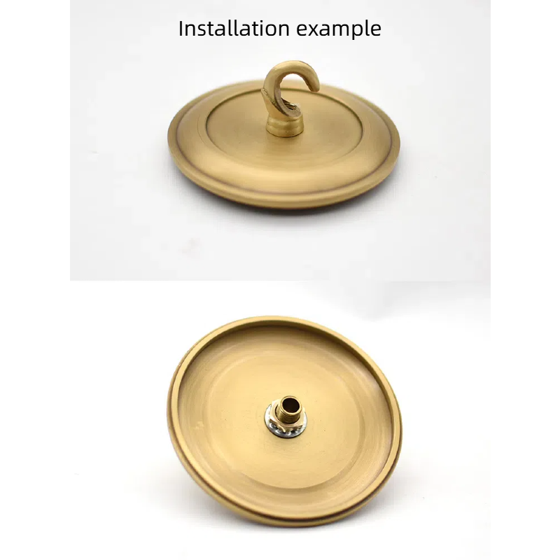 4-Pack Vintage LOFT Lighting Hardware: M10/M12 Fine Thread Brass Open Hooks – Full-Connection Ceiling & Pendant Lamp Hooks