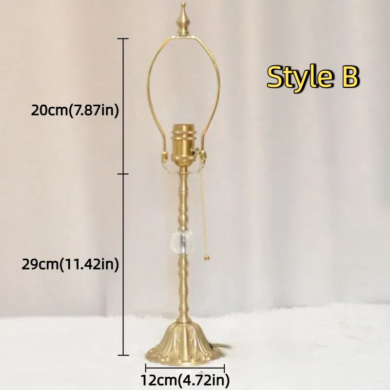 Vintage Brass Tassel Table Lamp Post: Retro Design with Lamp Head & Horn Frame, Dimmable Switch + Plug - in Power Cord