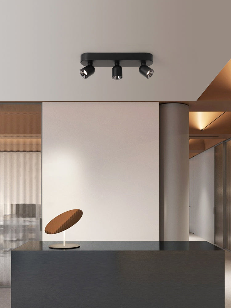 Kiven Plug in Track Lamp Black Ceiling Spotlight with 14.8ft Cord Remote Through-Wall Control Modern Rotatable Light Head for Kitchen Bedroom Hallway