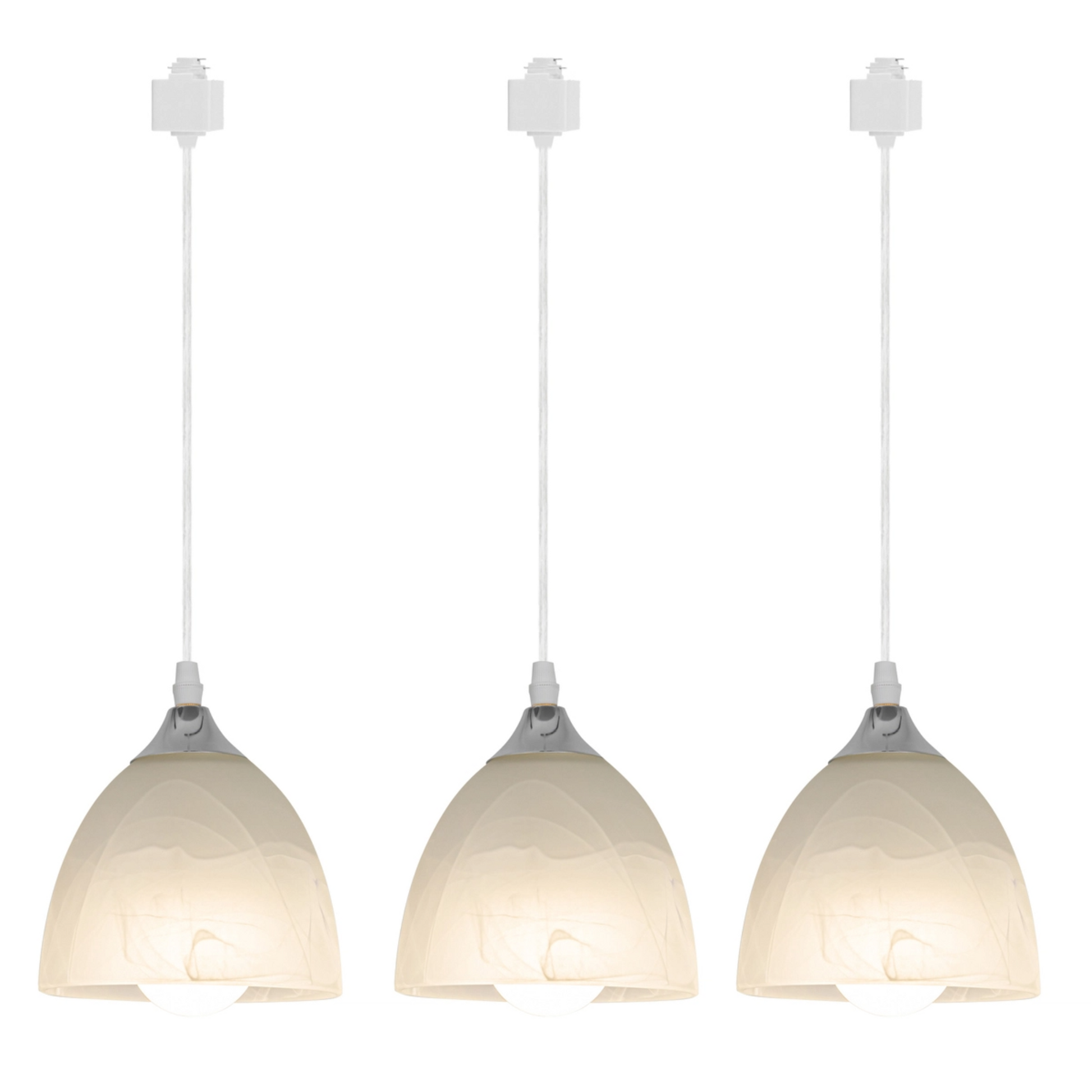 Track Pendant Lighting with Frosted White Finish Glass Shade H Type Modern Track Lighting for Kitchen Bedroom Study Room(Bulb & Track Rail NOT included)