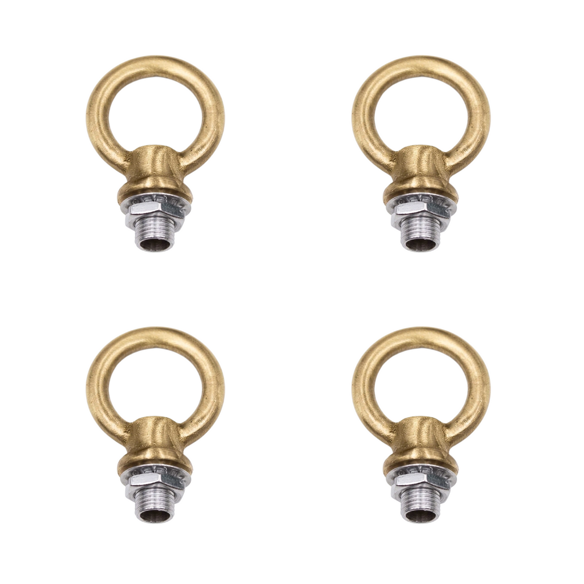 4-Pack Solid Copper Open & Closed Ring Hooks for Heavy-Duty Chandelier & Outdoor Lantern Assembly, Rust-Proof Ceiling Canopy Mount