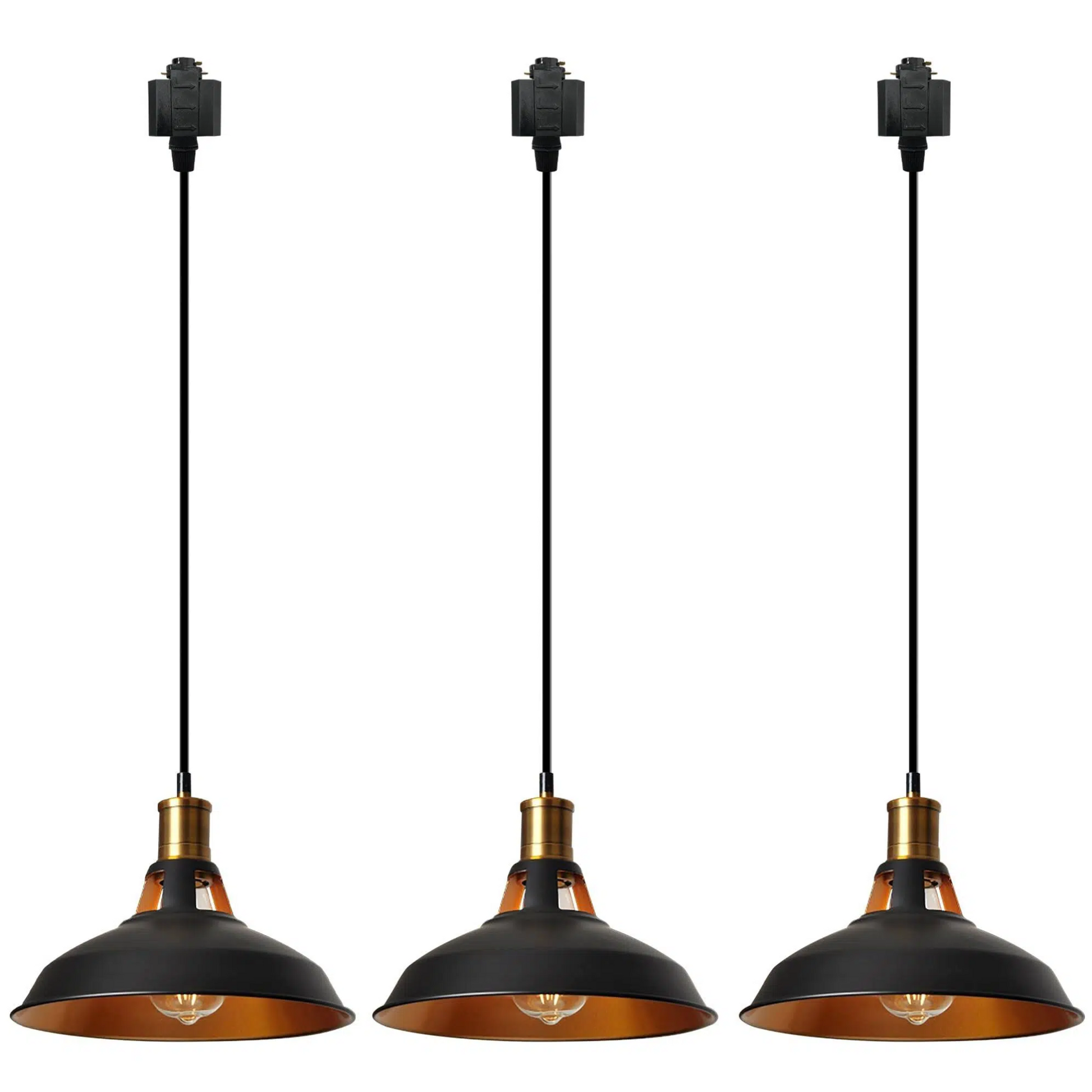 Adjustable Height Track Lighting Pendants 4 Ft Cord Interior in Gold Macaron Style Track Mount