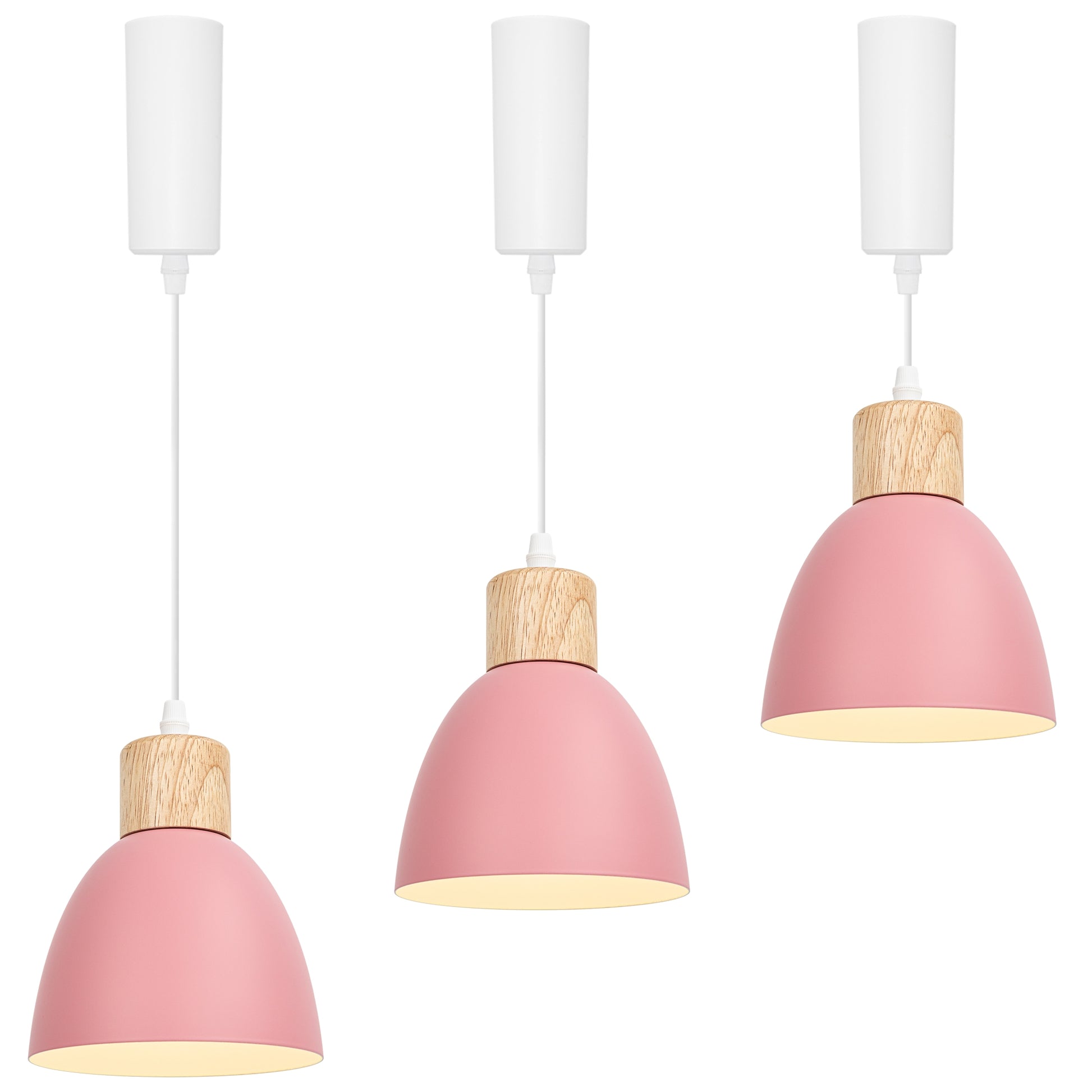 Kiven 3-Lights H-Type Track Pendant Lights, Dimmable Track Mount Pendant Lighting Fixtures White/Blue Macaron Aluminum Shade Adjustable Height